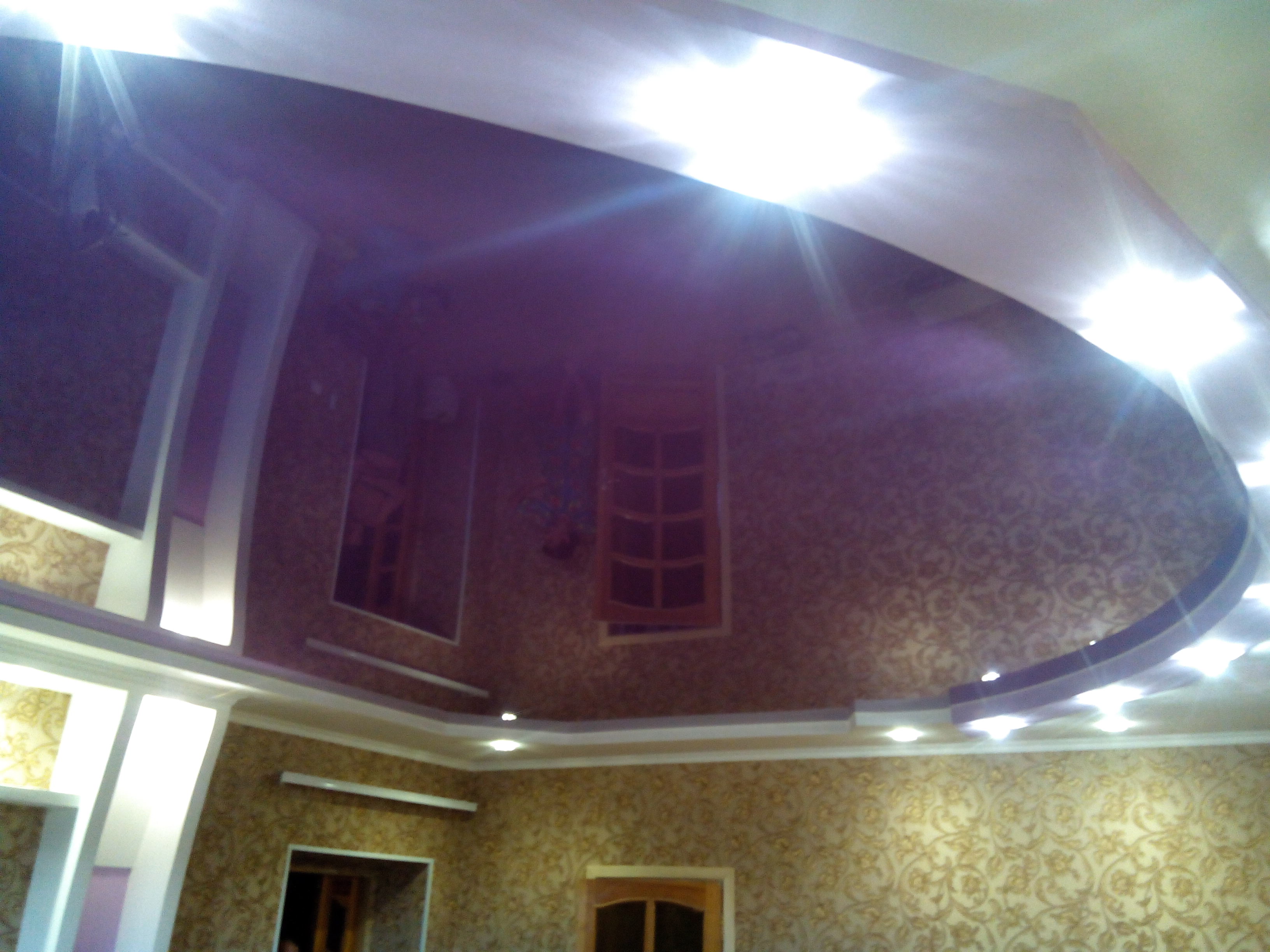 фиолетовый натяжной потолок люкс дизайн симферополь